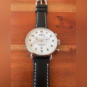 Shinola Runwell Chrono Watch 47mm White / Black